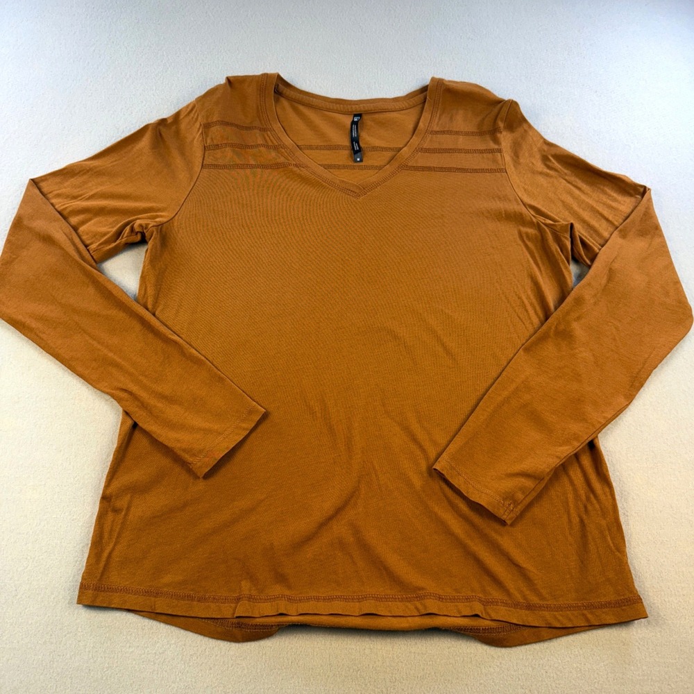 KUHL Arabella V-neck Long Sleeve Top Womens Organic Cotton Orange Medium